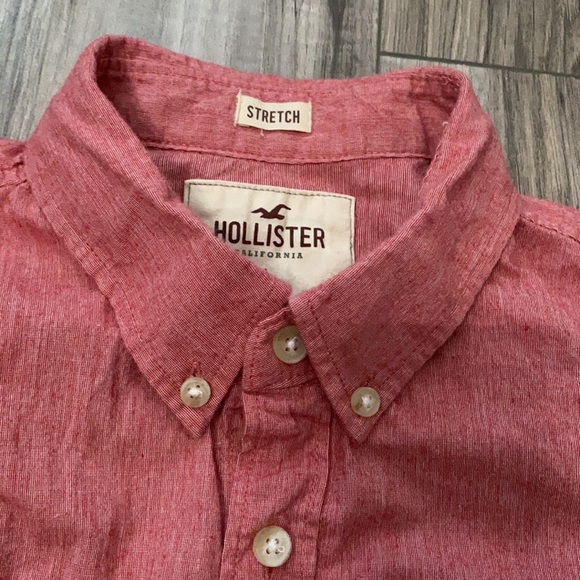 Hollister pinkish red button up - Picture 4 of 8